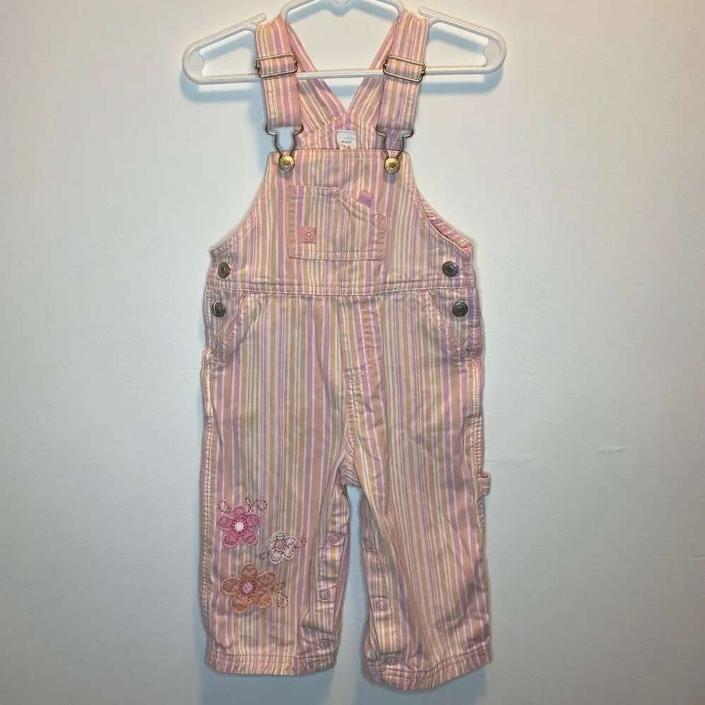 Y2K Carters Pastel Pinstripe Overalls
